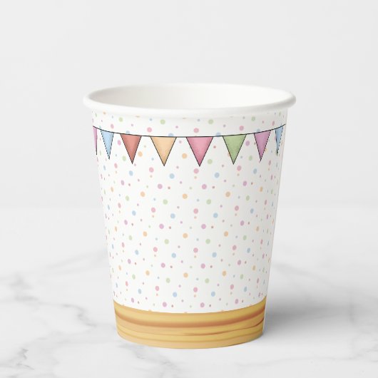 Gele Labrador Retriever Hond Kleurrijke Verjaardag Papieren Bekers (Achterkant)