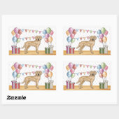 Gele Labrador Retriever Hond Kleurrijke Verjaardag Rechthoekige Sticker (Vel)