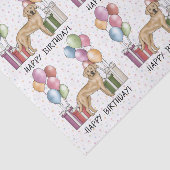 Gele Labrador Retriever Hond Kleurrijke Verjaardag Tissuepapier (Detail)