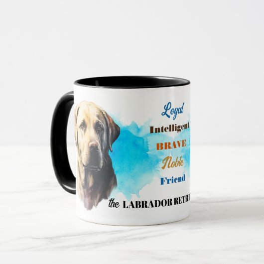 gele labrador retriever hond loyale vriend mok (Voorkant links)