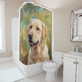 Gele Labrador Retriever Impressionistische Kunst Douchegordijn