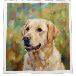 Gele Labrador Retriever Impressionistische Kunst Douchegordijn