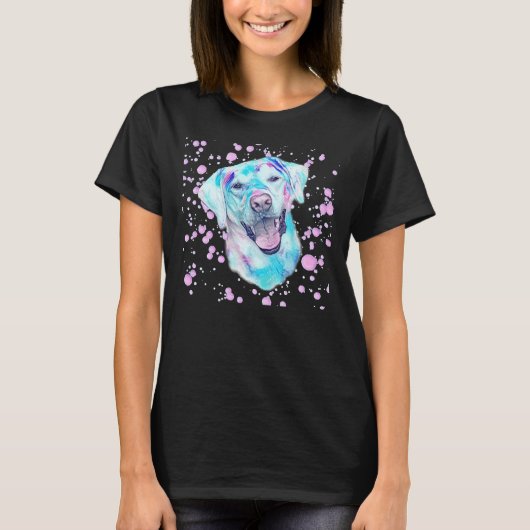 Gele labrador retriever in Holi poeder splash T-shirt (Voorkant)