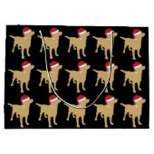 Gele labrador Retriever in Red Santa Hat Groot Cadeauzakje (Achterkant)