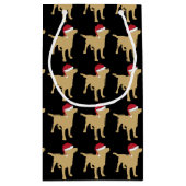 Gele labrador Retriever in Red Santa Hat Klein Cadeauzakje (Achterkant)