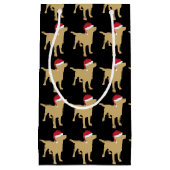 Gele labrador Retriever in Red Santa Hat Klein Cadeauzakje (Voorkant)