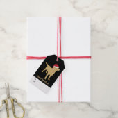 Gele labrador Retriever in Santa Hat Kerstmis Cadeaulabel (Met Touw)