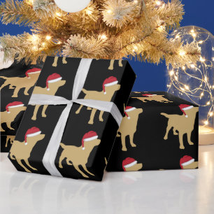 Gele labrador Retriever in Santa Hat Kerstmis Cadeaupapier