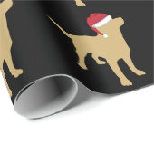 Gele labrador Retriever in Santa Hat Kerstmis Cadeaupapier (Rol Hoek)