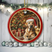 Gele Labrador Retriever Kerstboom Decor Keramisch Ornament