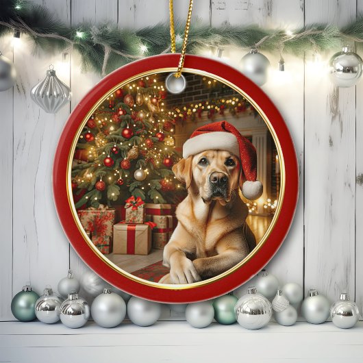 Gele Labrador Retriever Kerstboom Decor Keramisch Ornament