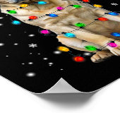 Gele Labrador Retriever Kerstboom Licht Pyjama Poster (Hoek)
