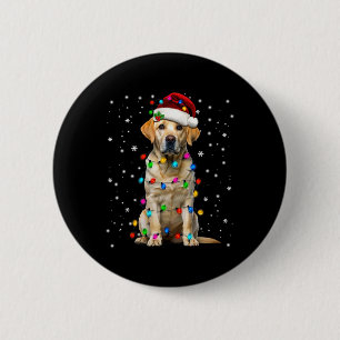Gele Labrador Retriever Kerstboom Licht Pyjama Ronde Button 5,7 Cm