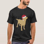 Gele Labrador Retriever Kerstman T-shirt (Voorkant)