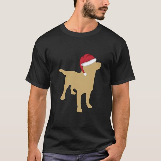 Gele Labrador Retriever Kerstman T-shirt (Voorkant)