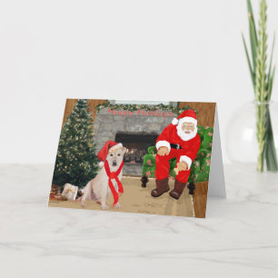 Gele Labrador Retriever Kerstmis Feestdagen Kaart