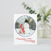 Gele Labrador Retriever Kerstmis Feestdagenkaart (Staand voorkant)