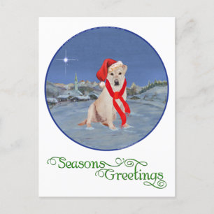 Gele Labrador Retriever Kerstmis Feestdagenkaart