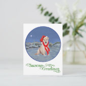 Gele Labrador Retriever Kerstmis Feestdagenkaart (Staand voorkant)