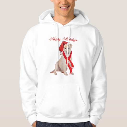 Gele Labrador Retriever Kerstmis Hoodie (Voorkant)
