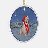 Gele Labrador Retriever Kerstmis Keramisch Ornament (Rechts)