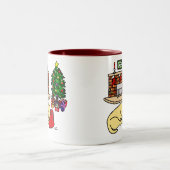 Gele Labrador Retriever kerstMokken Tweekleurige Koffiemok (Center)