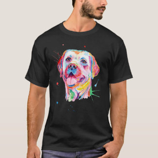 Gele Labrador Retriever Kleurrijk Portret T-shirt