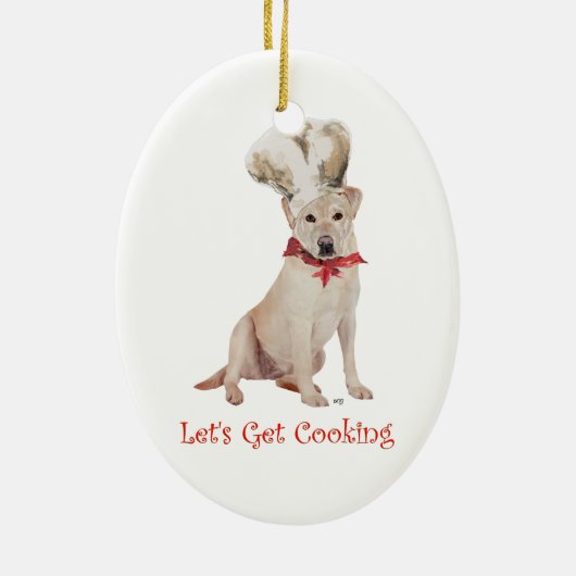 Gele Labrador Retriever Koken Keramisch Ornament (Achterkant)