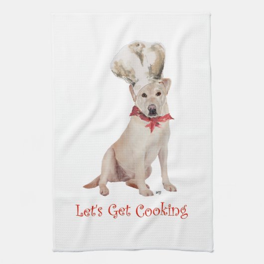 Gele Labrador Retriever Koken Theedoek (Verticaal)