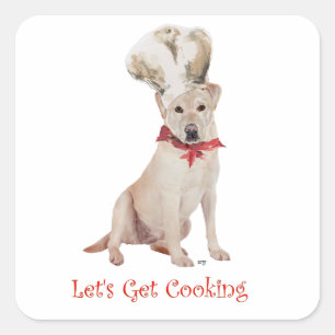 Gele Labrador Retriever Koken Vierkante Sticker