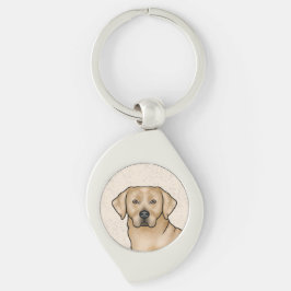 Gele Labrador Retriever Kunst Cute Lab Hond Hoofd Sleutelhanger