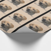 Gele Labrador Retriever Kunstcadeaus Cadeaupapier (Hoek)