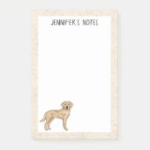 Gele Labrador Retriever Lab Hond Aangepaste Naam Post-it® Notes (Voorkant)