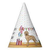 Gele Labrador Retriever Lab Hond Gefeliciteerd Feesthoedjes (Rechts)
