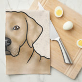 Gele Labrador Retriever Lab Hond Hoofd Beige Theedoek (Quarter Fold)