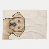 Gele Labrador Retriever Lab Hond Hoofd Beige Theedoek (Horizontaal)