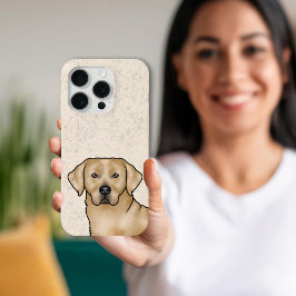 Gele Labrador Retriever Lab Hond Hoofd Portret iPhone 15 Pro Case