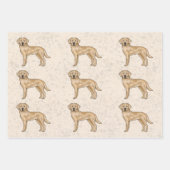 Gele Labrador Retriever Lab Hondenpatroon Beige Inpakpapier Vel (Voorkant 3)