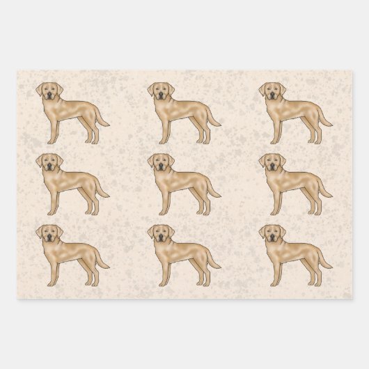 Gele Labrador Retriever Lab Hondenpatroon Beige Inpakpapier Vel (Voorkant 2)