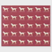 Gele labrador Retriever Merry-kerstdesign Cadeaupapier (Vlak)