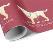Gele labrador Retriever Merry-kerstdesign Cadeaupapier (Rol Hoek)