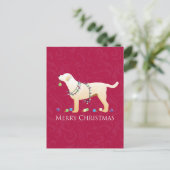 Gele labrador Retriever Merry-kerstdesign Feestdagenkaart (Staand voorkant)