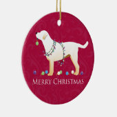 Gele labrador Retriever Merry-kerstdesign Keramisch Ornament (Rechts)
