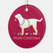 Gele labrador Retriever Merry-kerstdesign Keramisch Ornament (Links)