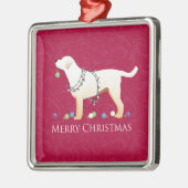 Gele labrador Retriever Merry-kerstdesign Metalen Ornament (Links)