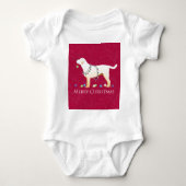 Gele labrador Retriever Merry-kerstdesign Romper (Voorkant)