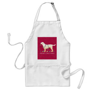 Gele labrador Retriever Merry-kerstdesign Standaard Schort