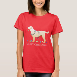 Gele labrador Retriever Merry-kerstdesign T-shirt