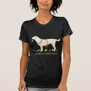 Gele labrador Retriever Merry-kerstdesign T-shirt