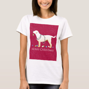 Gele labrador Retriever Merry-kerstdesign T-shirt